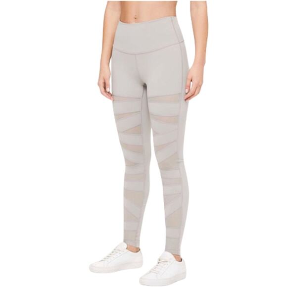 LULULEMON Wunder Under Pant High-Rise Mesh 28" Sz 4 Gray Yoga Special Edition - Picture 2 of 11